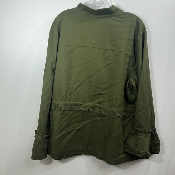 J.Jill Green Ruffle Trim Utility Jacket size 2X. NWT. - Picture 11 of 13